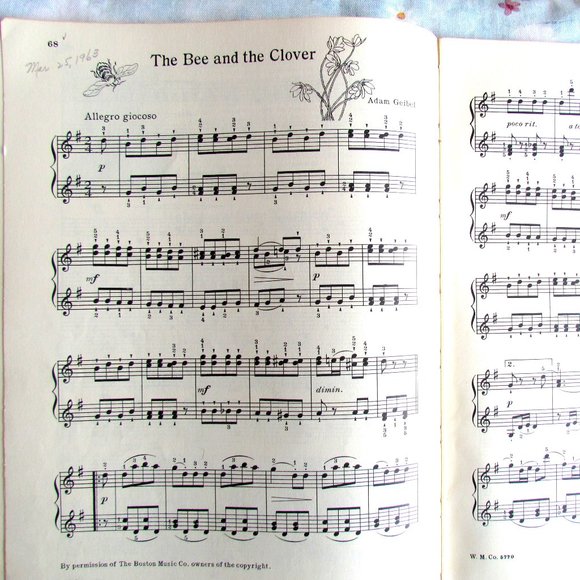 PIANO LESSON BOOK, JOHN THOMPSON'S SECOND GRADE BOOK, WILLIS MUSIC, 1937 VINTAGE - Picture 7 of 11